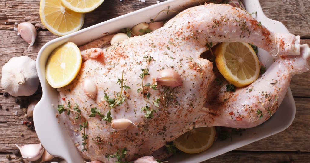 Lemon and garlic roast chicken